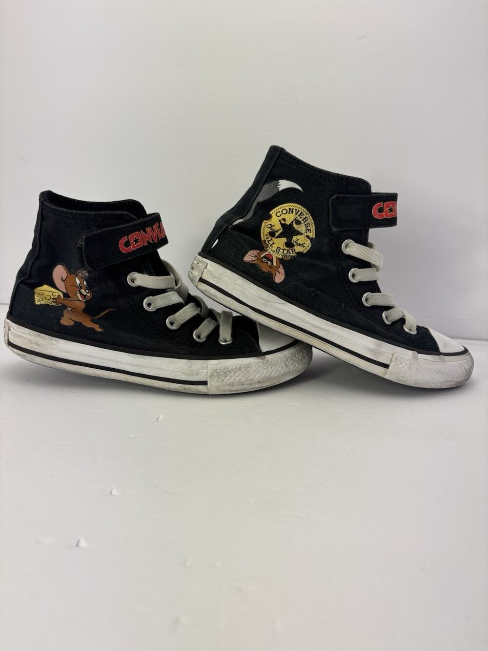 Converse x Tom and Jerry Chuck Taylor All Star HI Black youth Shoes Is 12.5